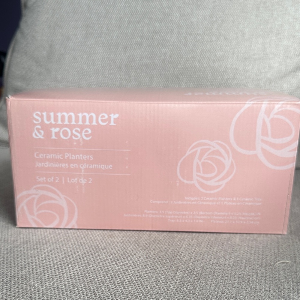 Summer & Rose Blush Ceramic Planters Set